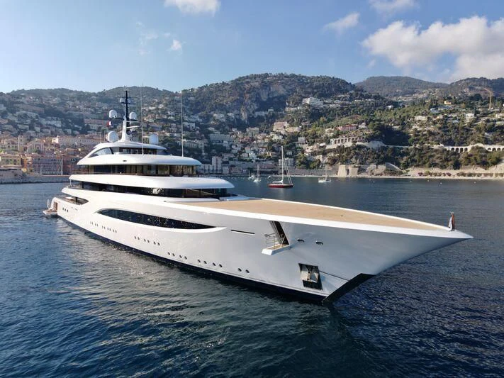 a white boat in the water aboard SOPHIA Yacht for Sale