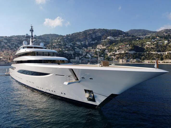 a white yacht in the water aboard SOPHIA Yacht for Sale