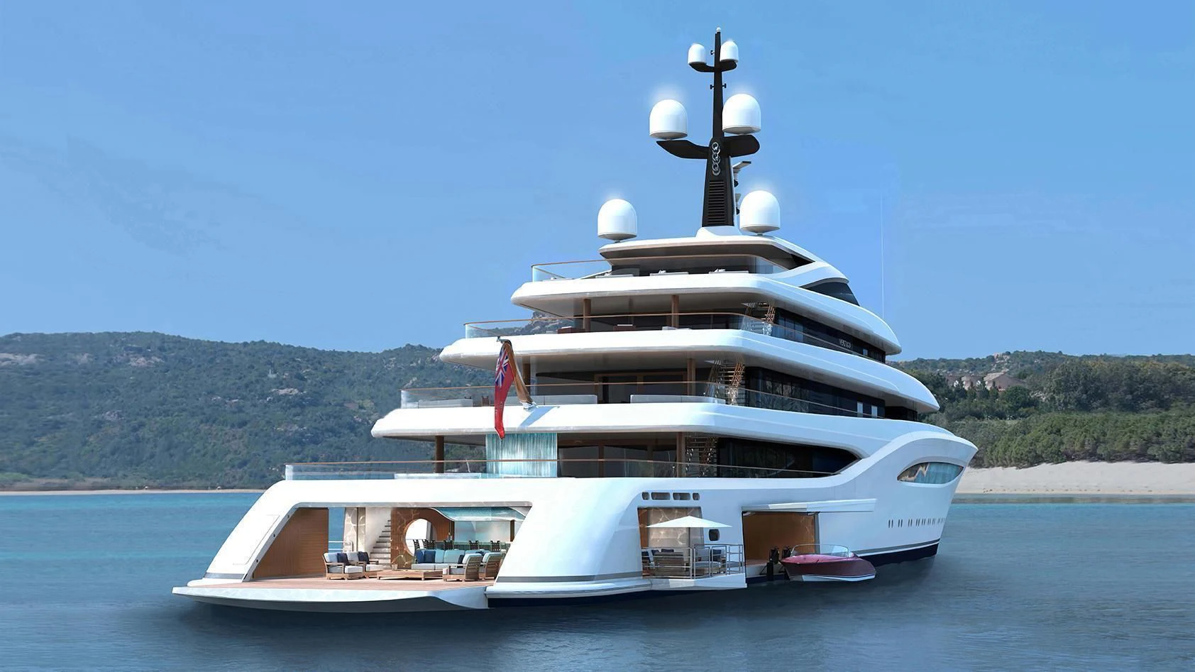 a large white yacht aboard SOPHIA Yacht for Sale