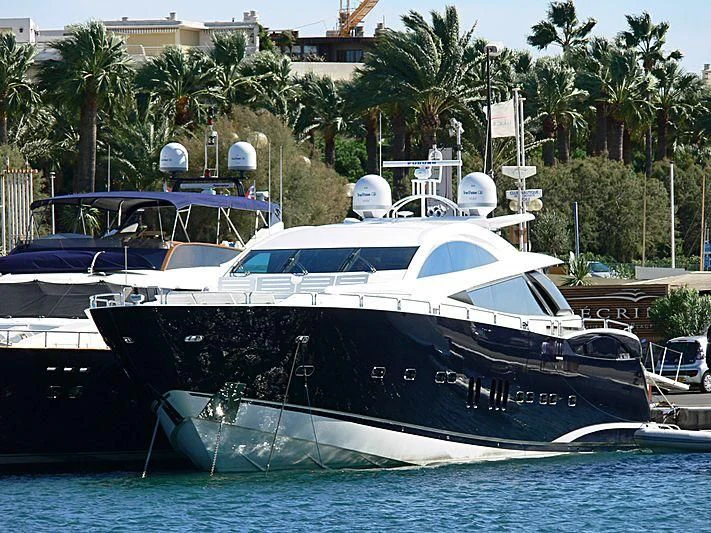 a group of boats are parked in a harbor aboard EYE Yacht for Sale