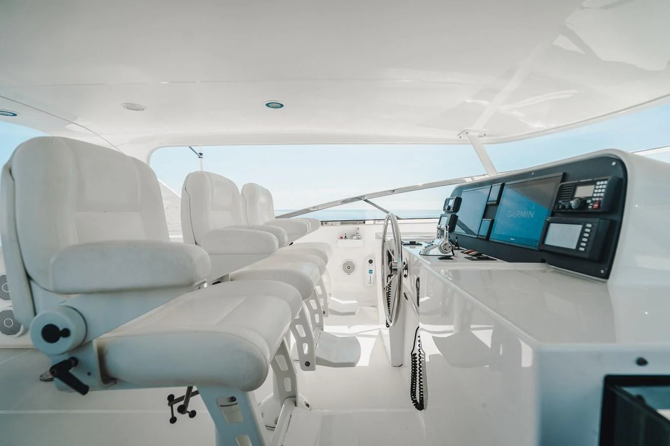 the inside of an airplane aboard L'DOR V'DOR Yacht for Sale