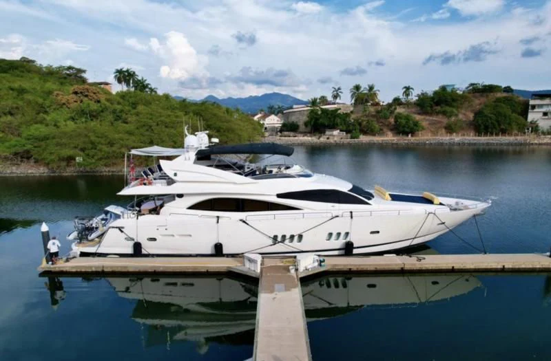 a boat on the water aboard 'S NOON SOMEWHERE Yacht for Sale