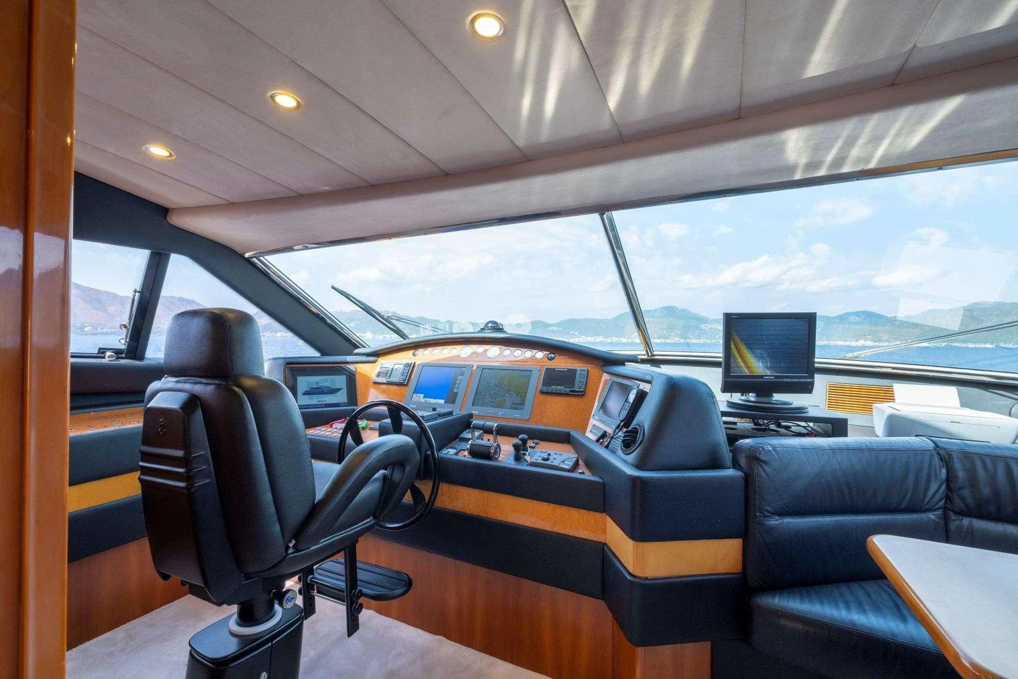 inside of a car aboard ASTARTE Yacht for Sale