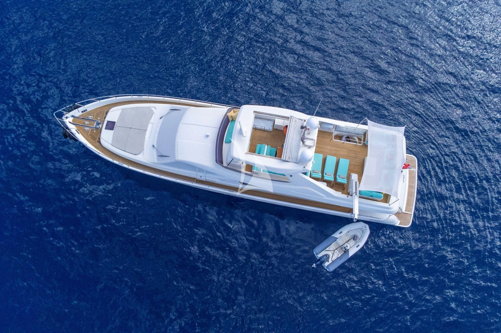 a white boat on the water aboard ASTARTE Yacht for Sale