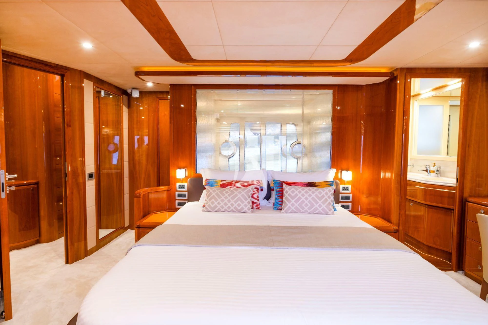 a large bedroom with a large bed aboard ASTARTE Yacht for Sale