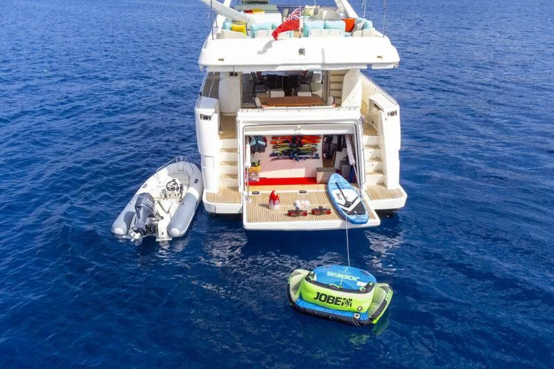 a boat with a motor attached to it aboard ASTARTE Yacht for Sale