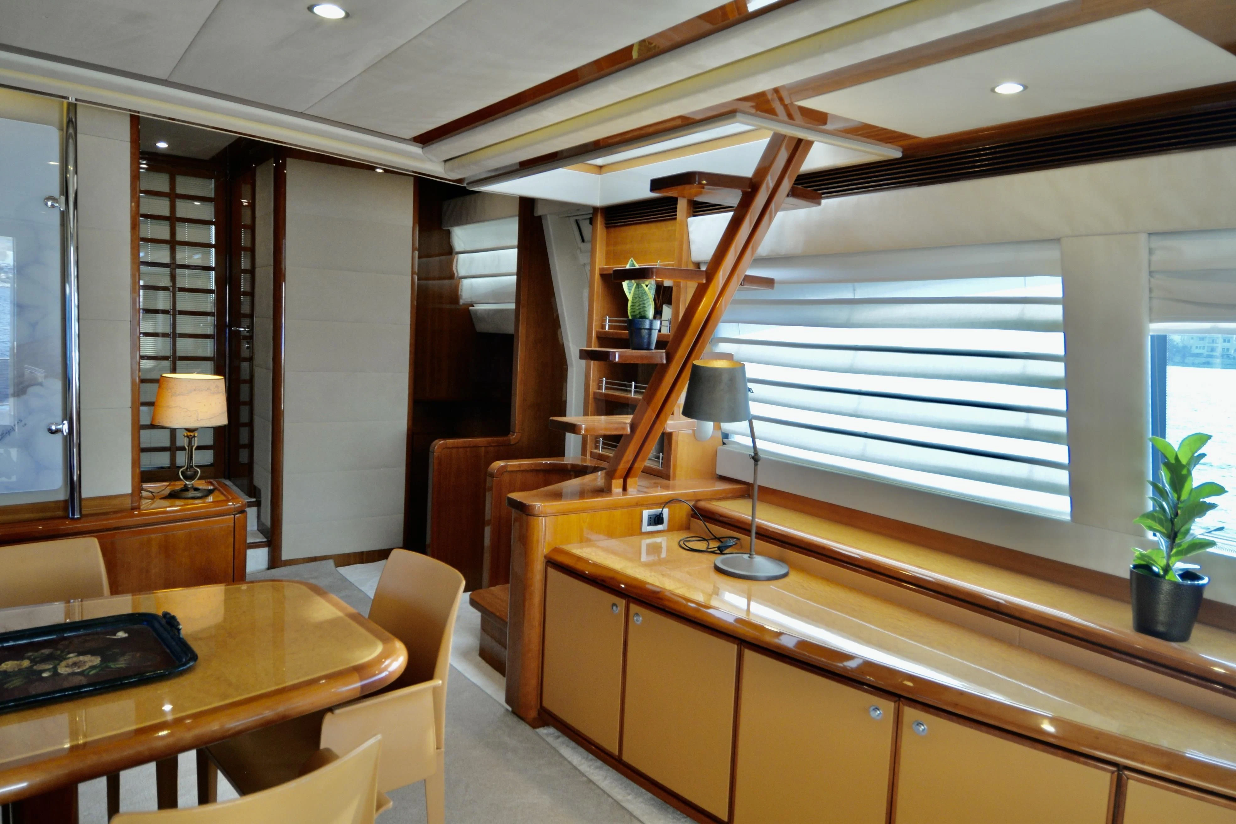 a room with a desk and a lamp aboard ASTARTE Yacht for Sale