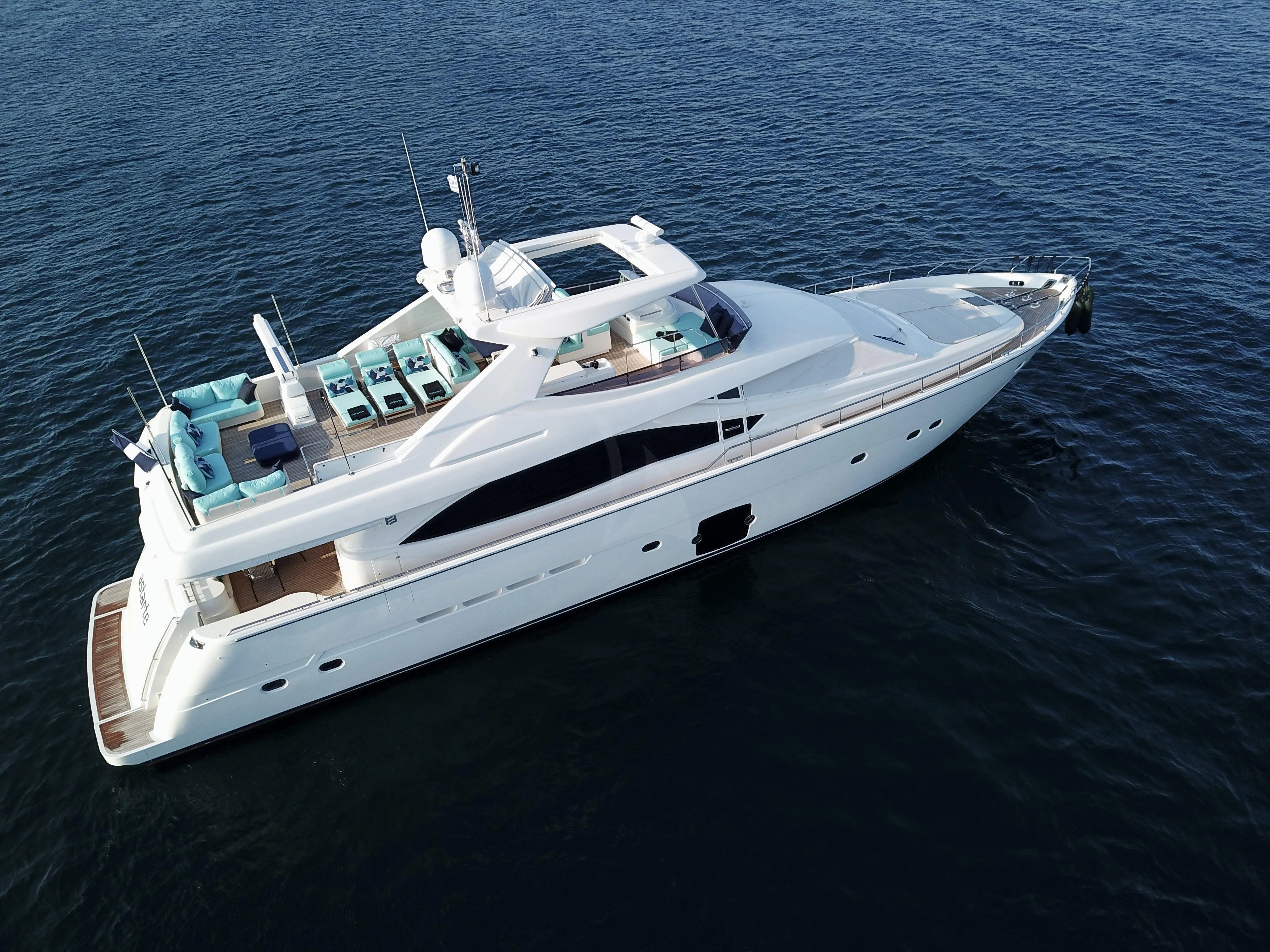 a white boat in the water aboard ASTARTE Yacht for Sale