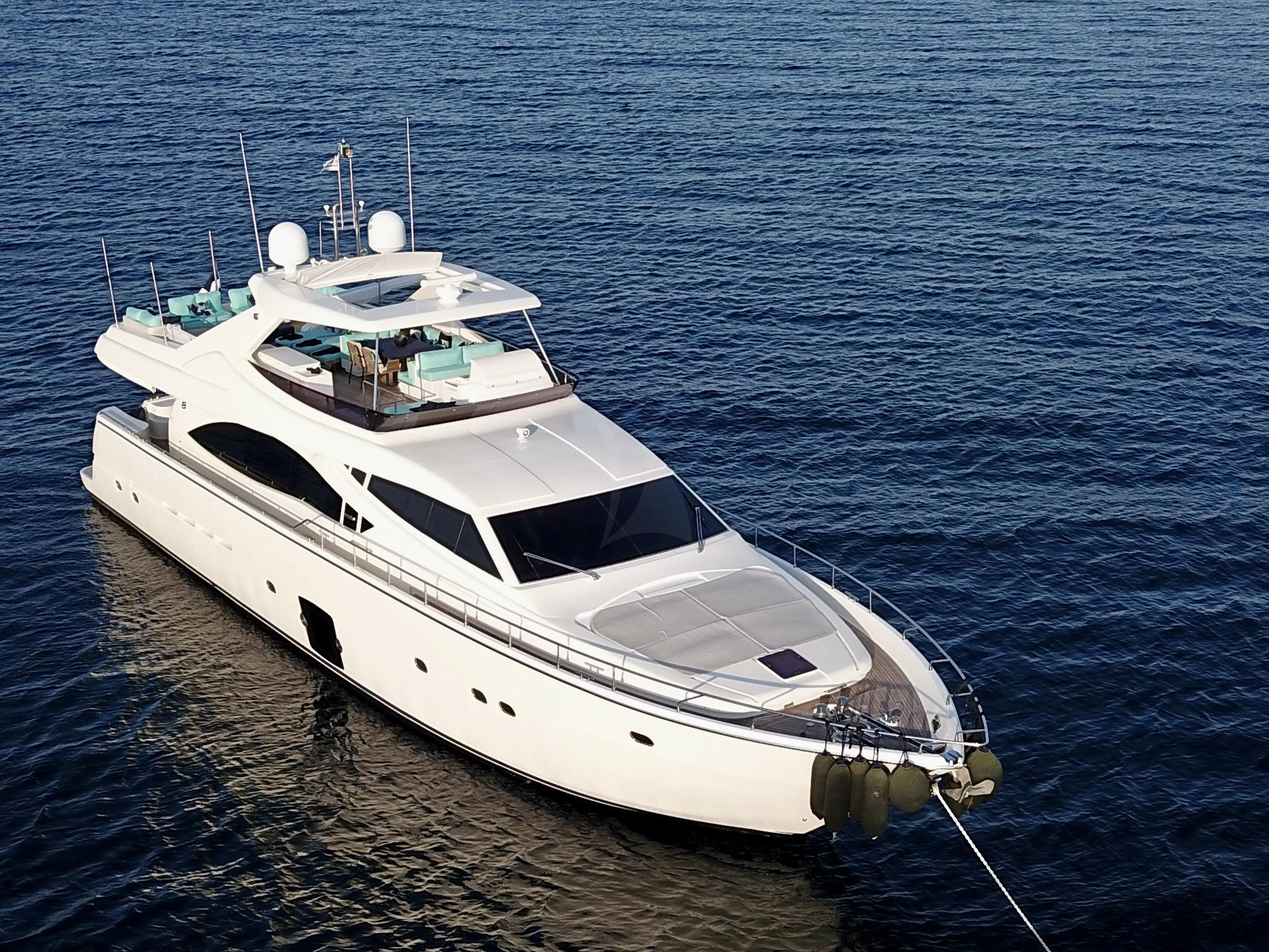 a white boat on the water aboard ASTARTE Yacht for Sale