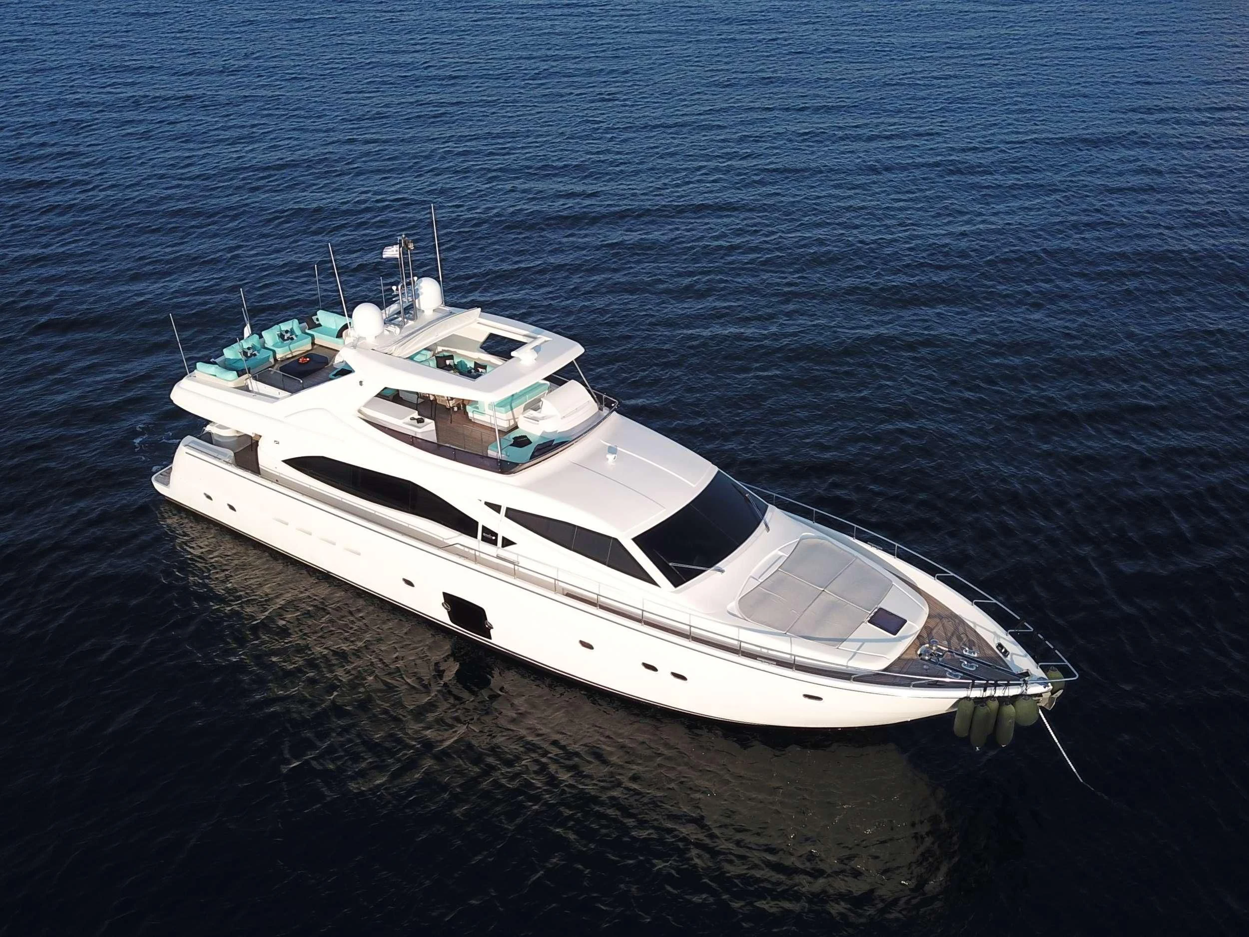 a white boat in the water aboard ASTARTE Yacht for Sale