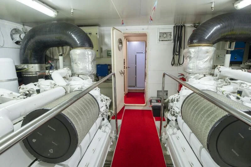 a kitchen with several pots and pans aboard ASTARTE Yacht for Sale