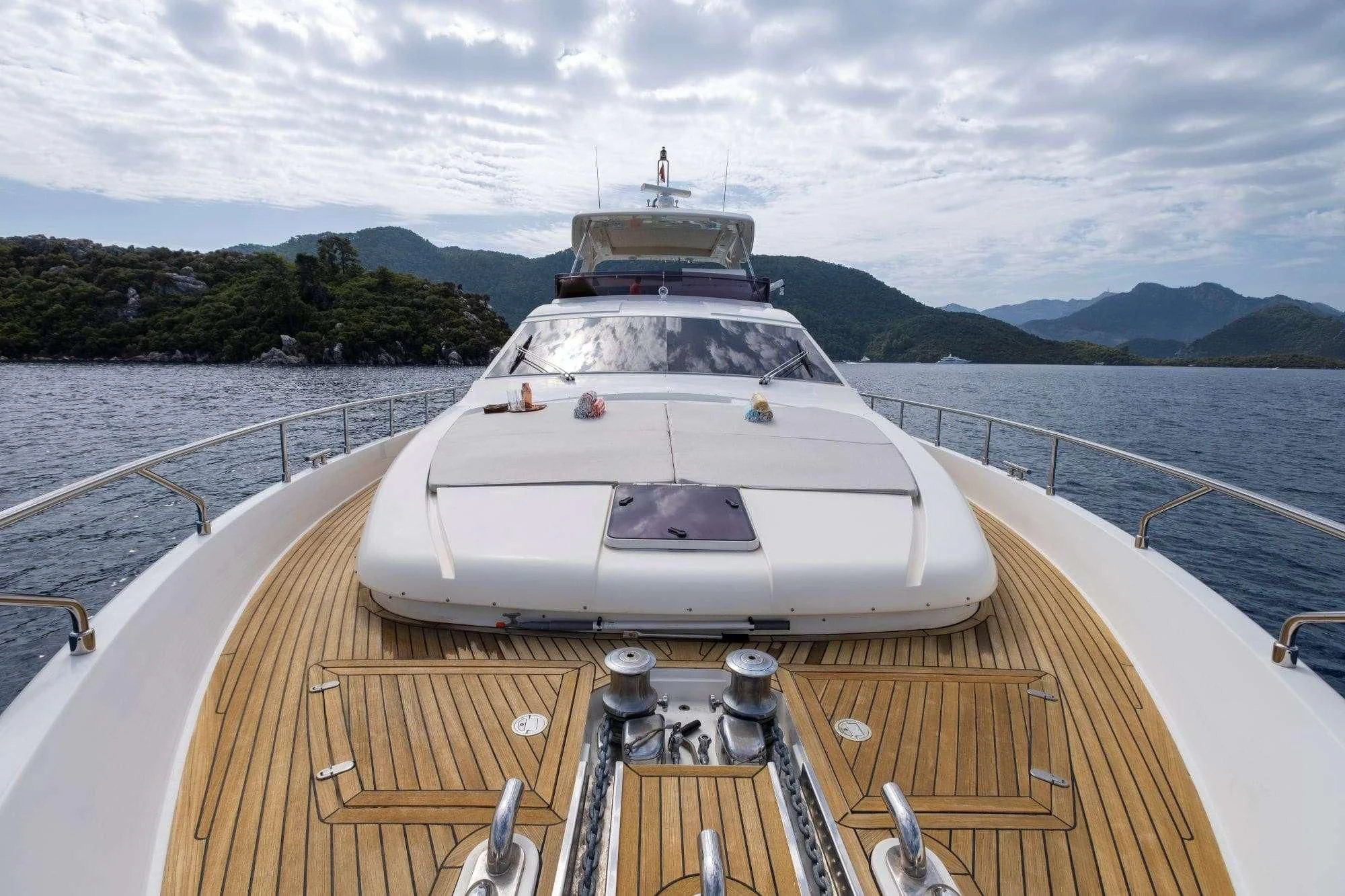 a boat on a deck aboard ASTARTE Yacht for Sale