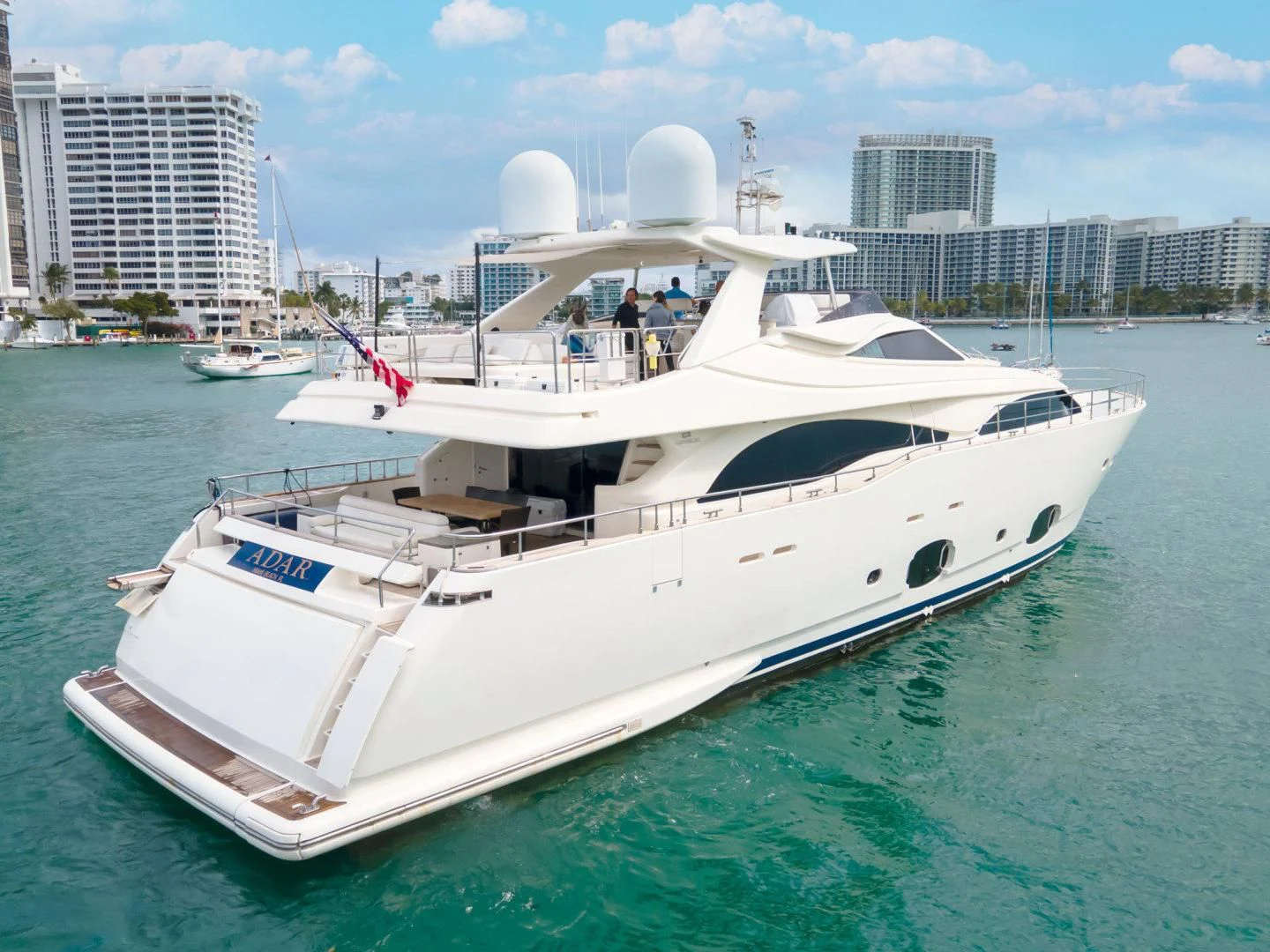 a boat with people on it aboard ADAR Yacht for Sale