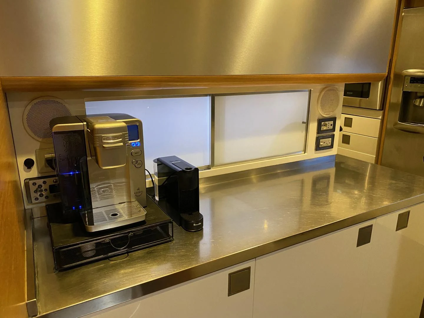 a machine on the counter aboard ADAR Yacht for Sale