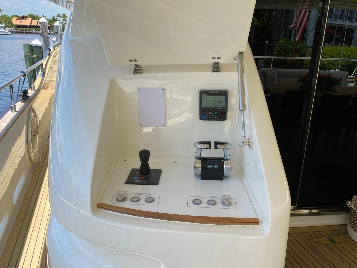 a white rectangular object with a black object on it aboard ADAR Yacht for Sale