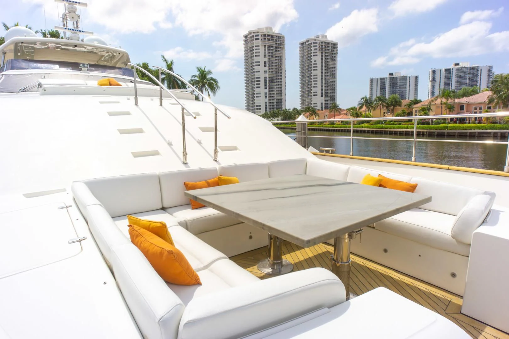 a boat on a deck aboard ADAR Yacht for Sale