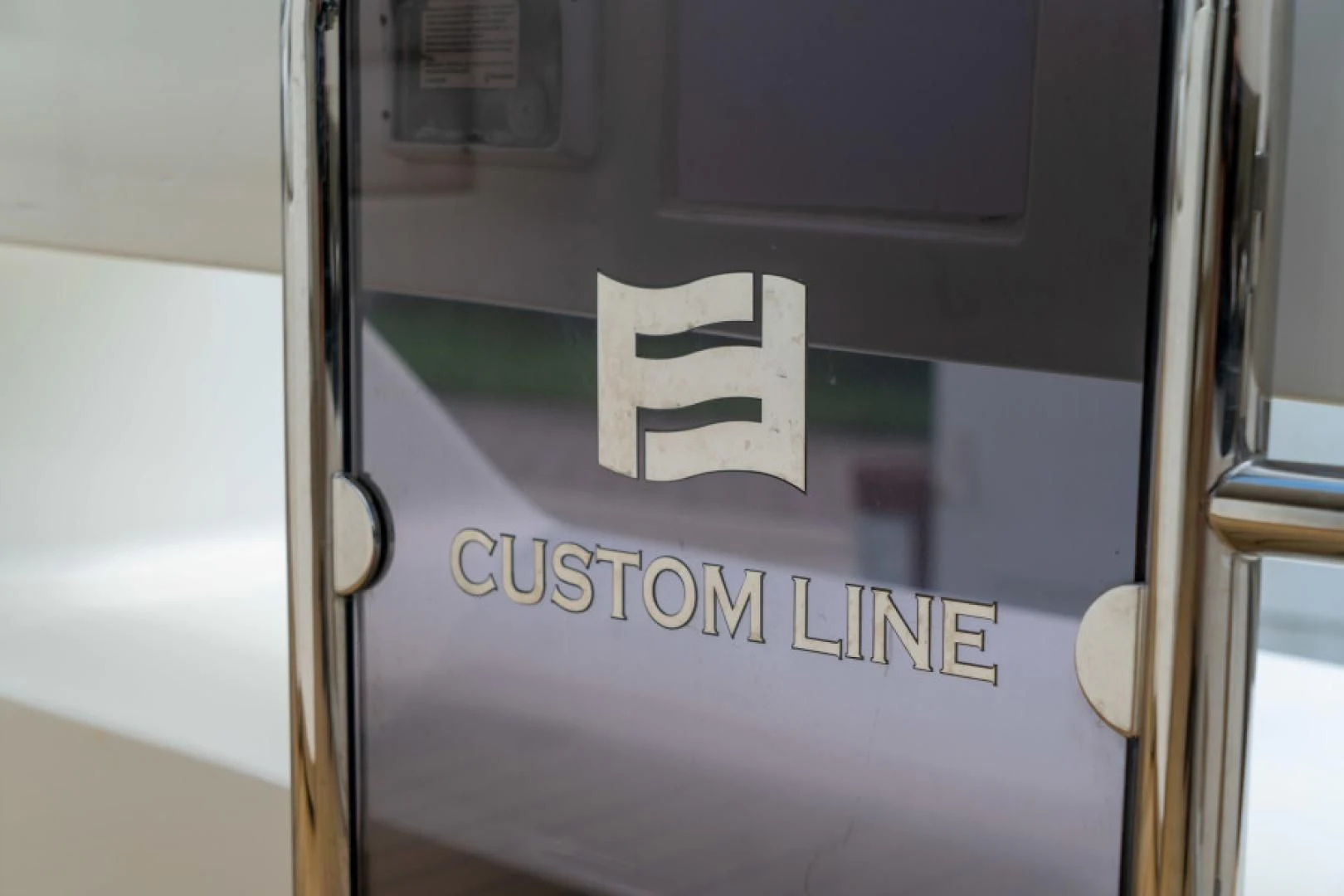 a sign on a door aboard ADAR Yacht for Sale