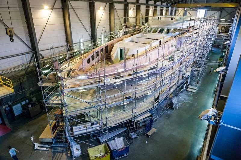 a large factory with a large machine aboard MASA Yacht for Sale