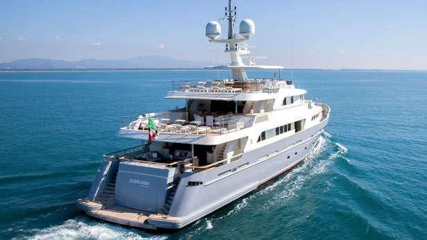 a large ship in the water aboard LIBRA OMEGA Yacht for Sale