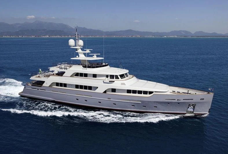 a large white yacht aboard LIBRA OMEGA Yacht for Sale