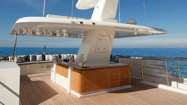 a large ship on a deck aboard LIBRA OMEGA Yacht for Sale