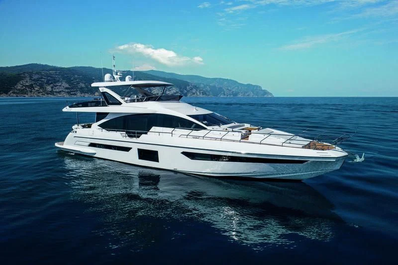 a white yacht in the water aboard ARES N Yacht for Sale