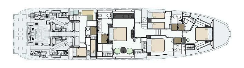 diagram, engineering drawing aboard ARES N Yacht for Sale