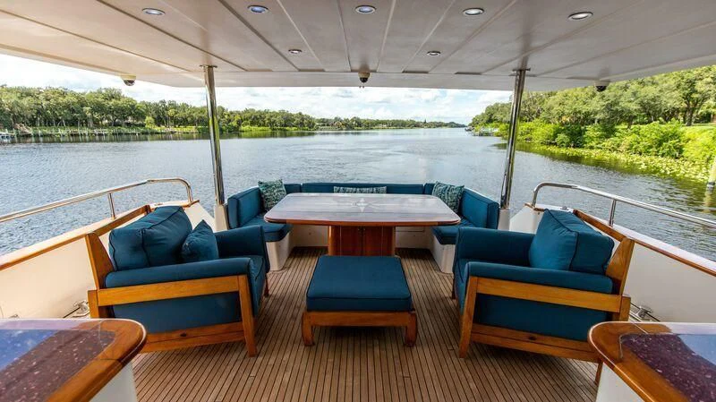 a boat on the water aboard DREAMCHASER Yacht for Sale