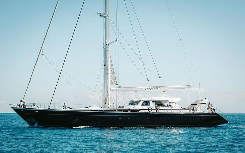 a boat on the water aboard UNPLUGGED Yacht for Sale