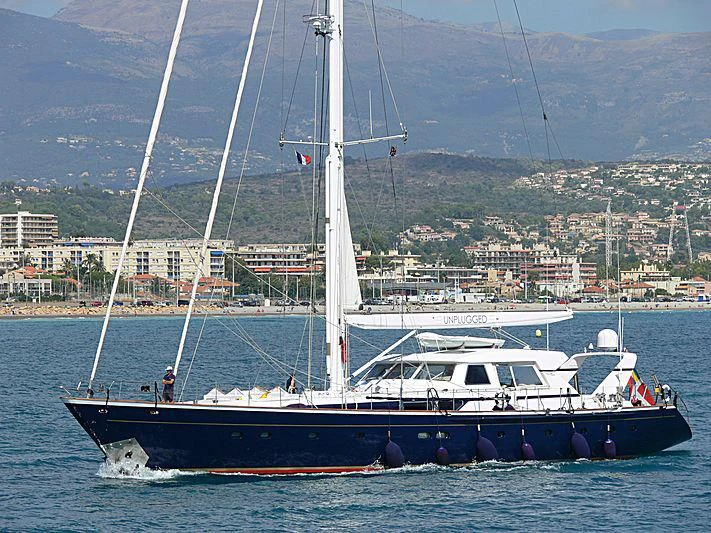 a boat on the water aboard UNPLUGGED Yacht for Sale