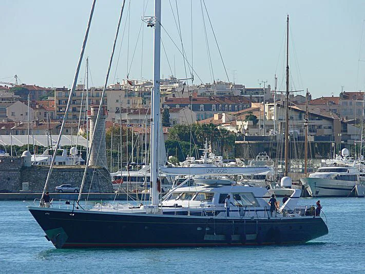 a boat in the water aboard UNPLUGGED Yacht for Sale