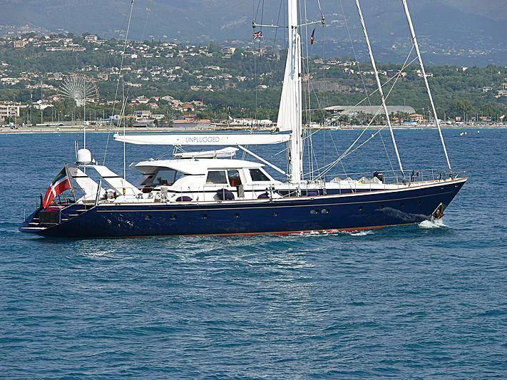 a boat sailing on the water aboard UNPLUGGED Yacht for Sale