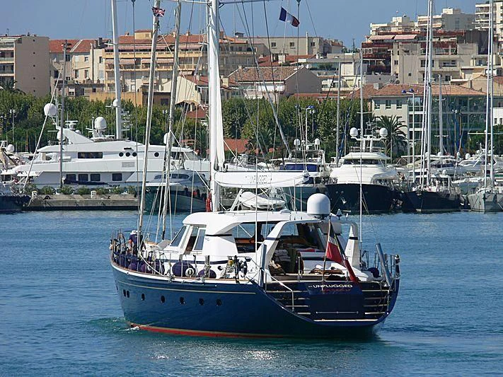 a boat in the water aboard UNPLUGGED Yacht for Sale