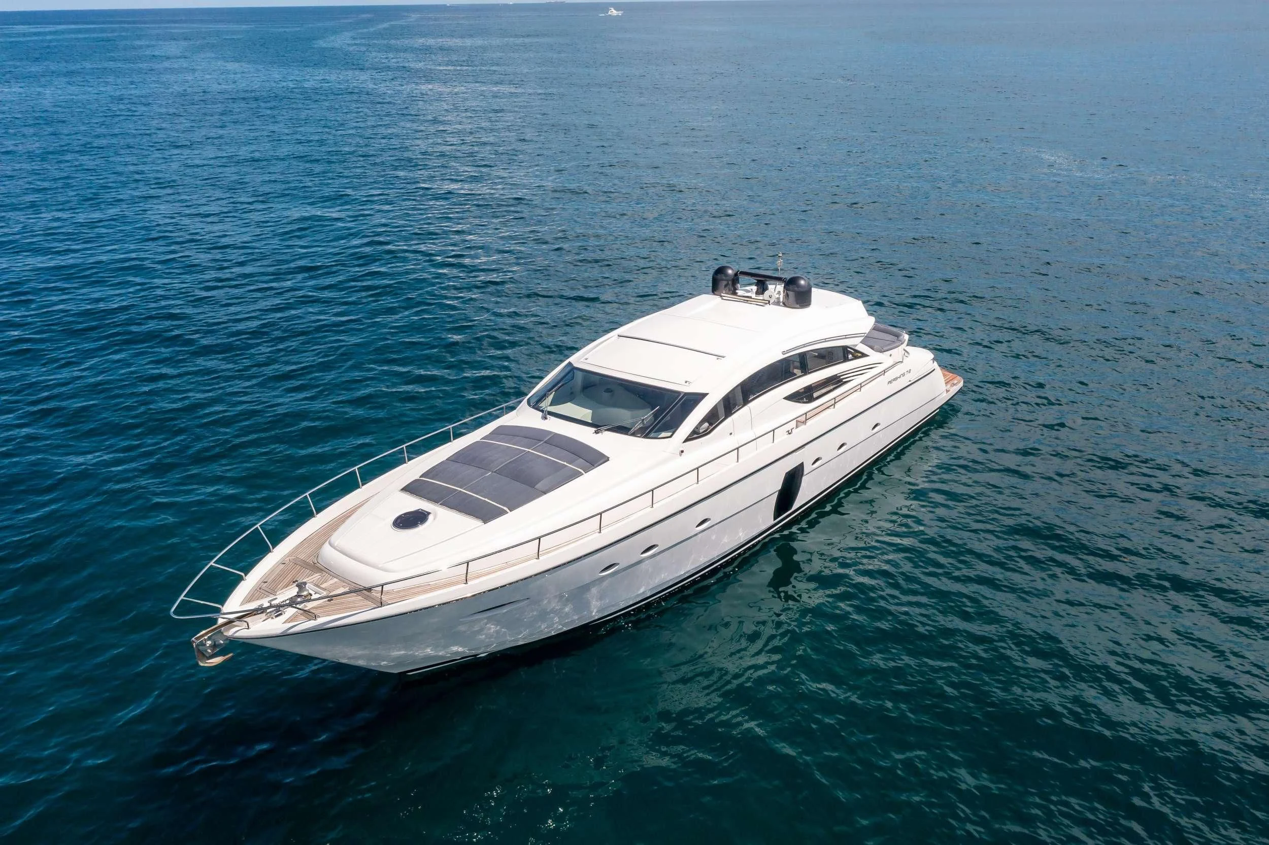 a white yacht in the water aboard VANTAGE Yacht for Charter