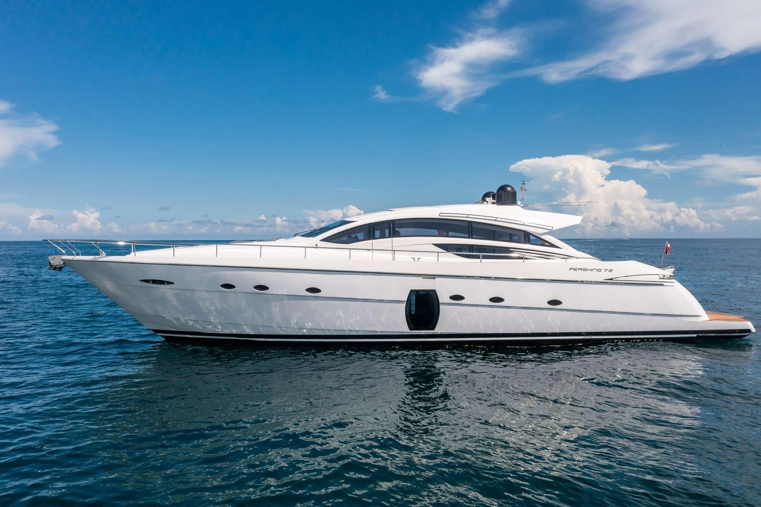 a white yacht in the water aboard VANTAGE Yacht for Charter