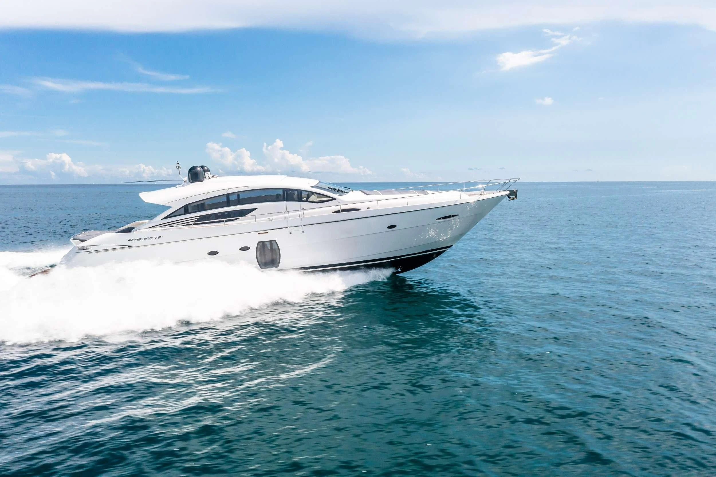 a white yacht in the water aboard VANTAGE Yacht for Charter