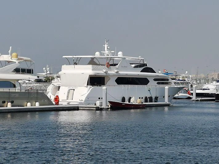 a large white boat in the water aboard BIN HABIB 1 Yacht for Sale