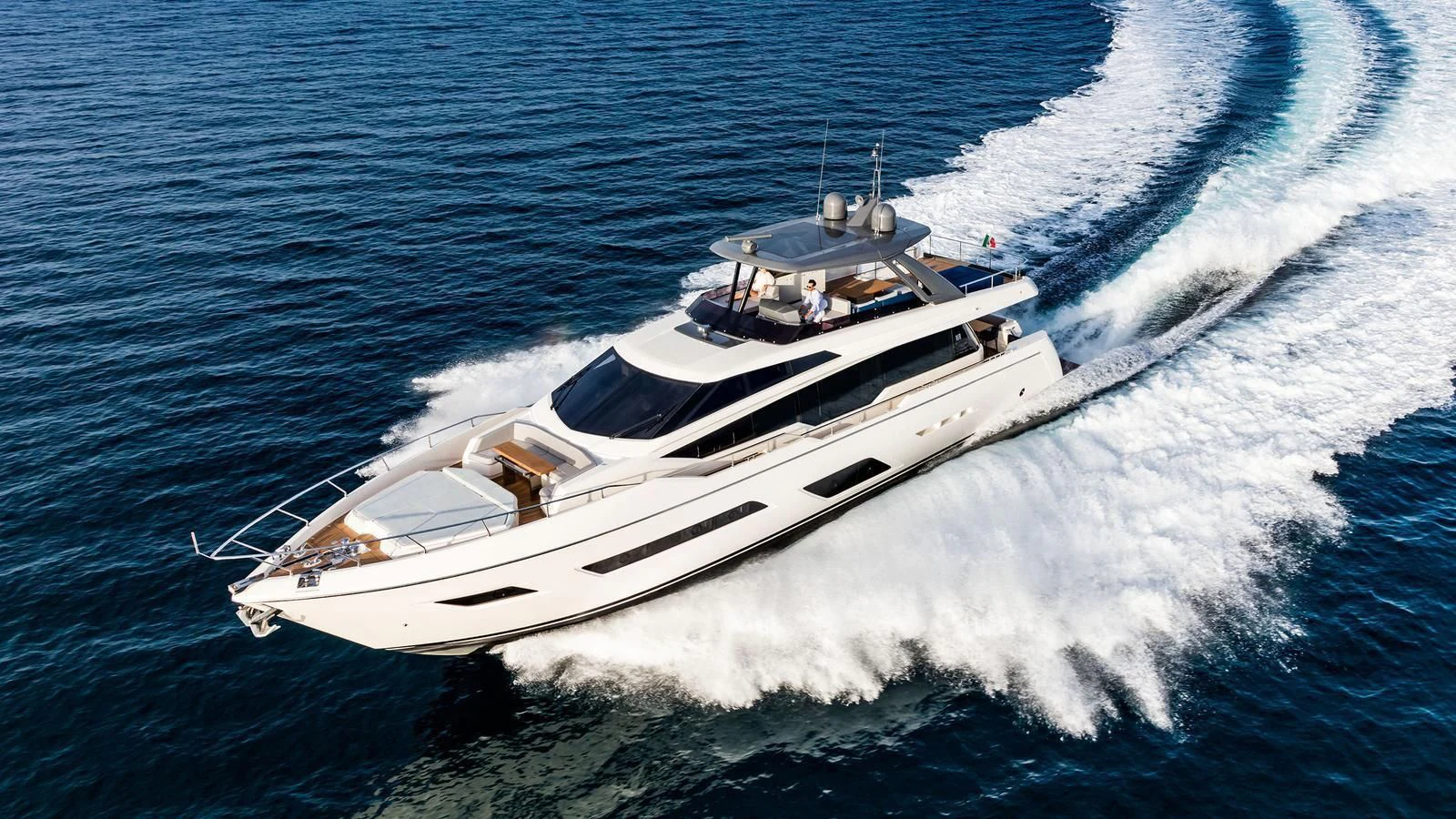 a boat on the water aboard FERRETTI 780/41 Yacht for Sale