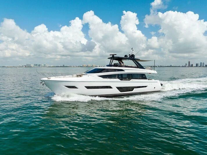 a boat on the water aboard FERRETTI 780/41 Yacht for Sale
