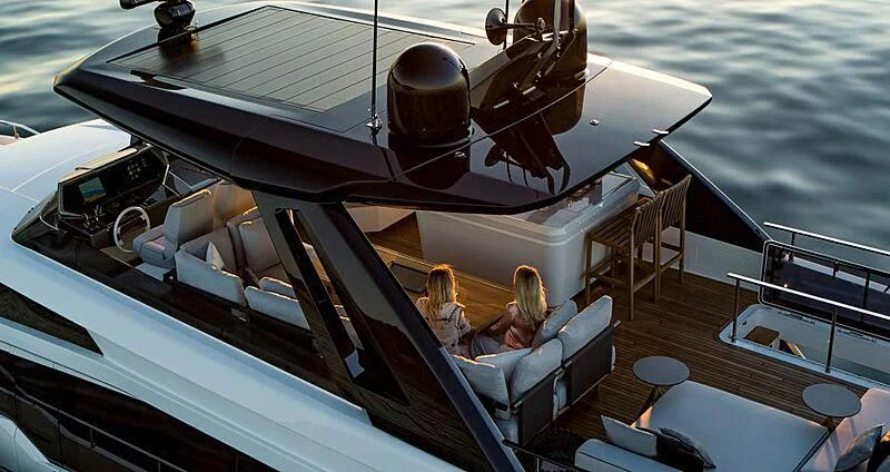a boat with a group of people on it aboard FERRETTI 780/41 Yacht for Sale