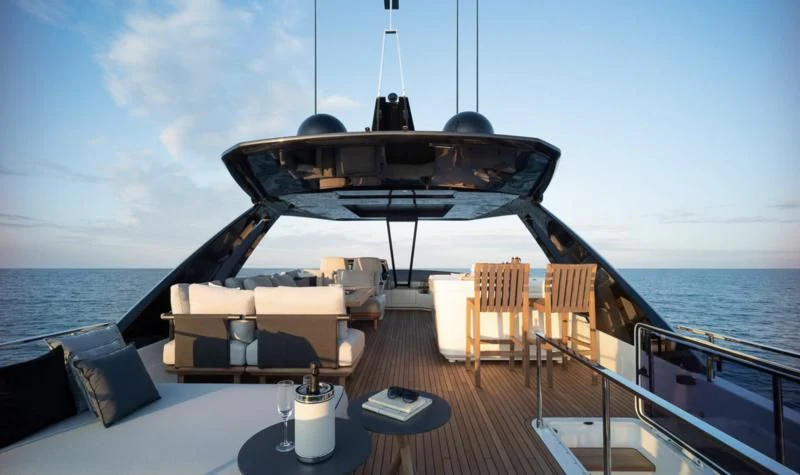 a boat on a deck aboard FERRETTI 780/41 Yacht for Sale