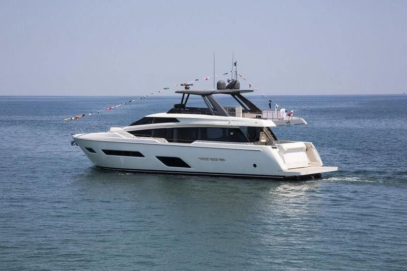a boat in the water aboard FERRETTI 780/41 Yacht for Sale