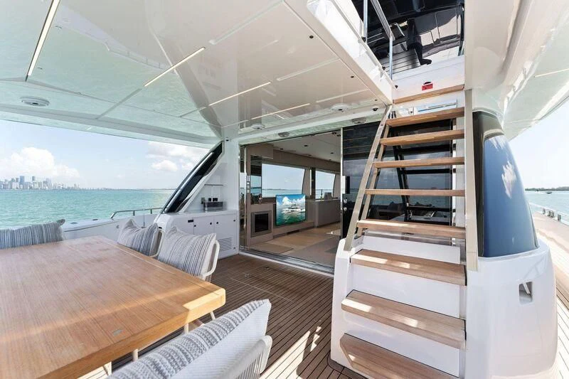 a boat on the water aboard FERRETTI 780/41 Yacht for Sale