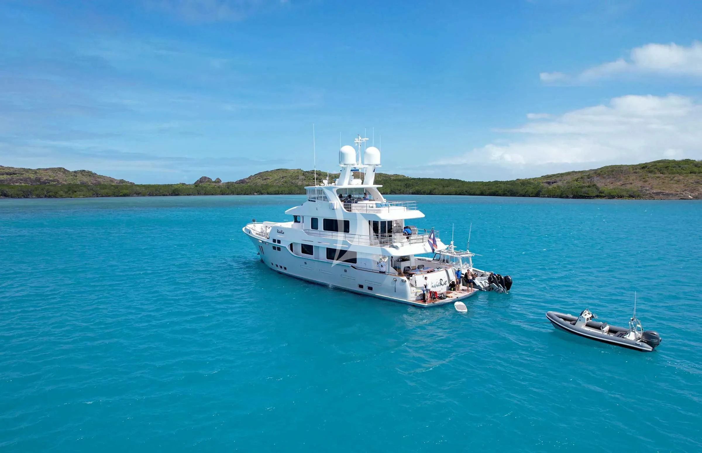 a boat and a boat in the water aboard VIVIERAE II Yacht for Sale