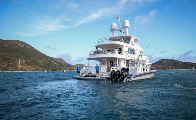 a boat with people on it aboard VIVIERAE II Yacht for Sale