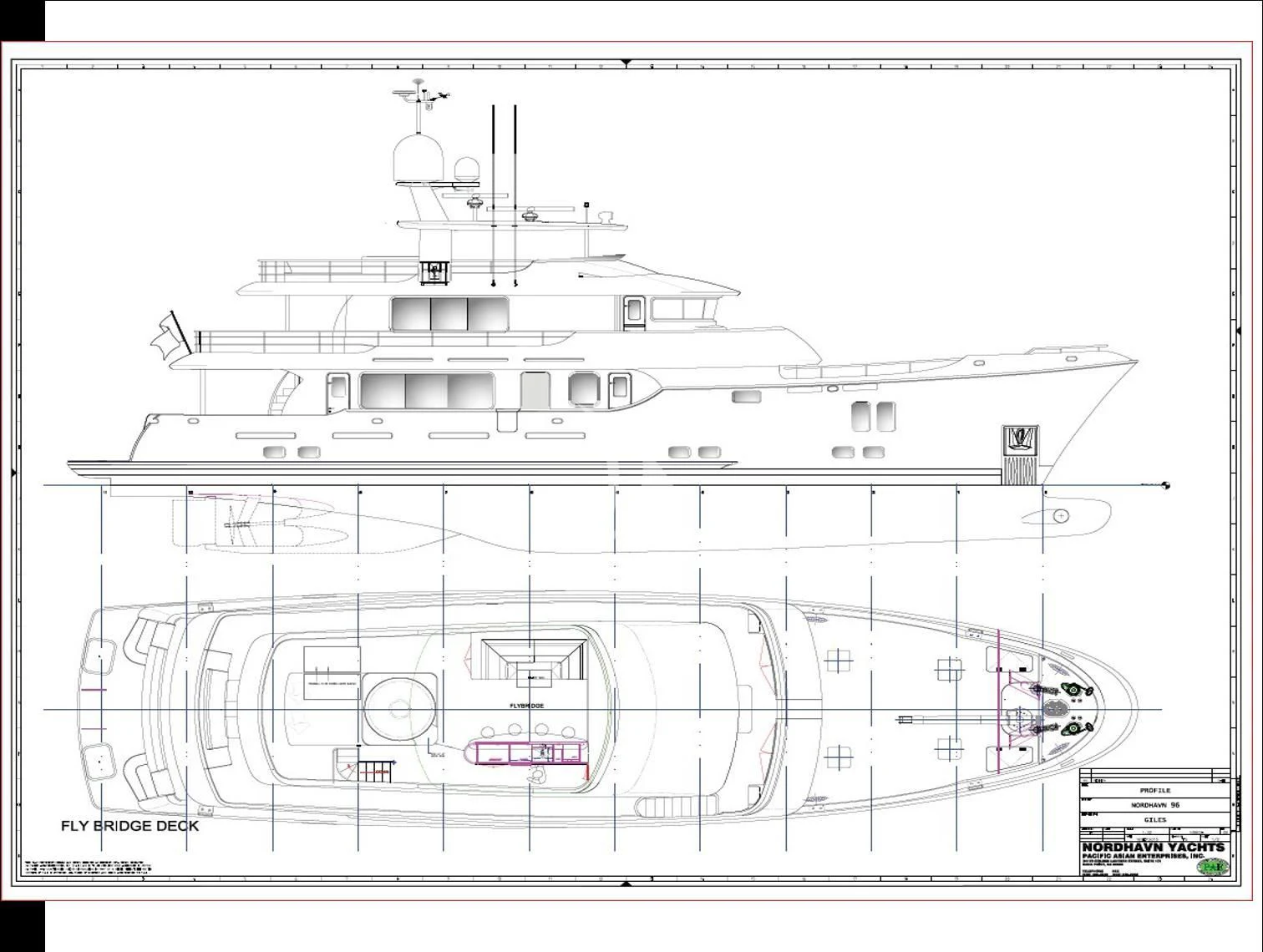 diagram, engineering drawing aboard VIVIERAE II Yacht for Sale
