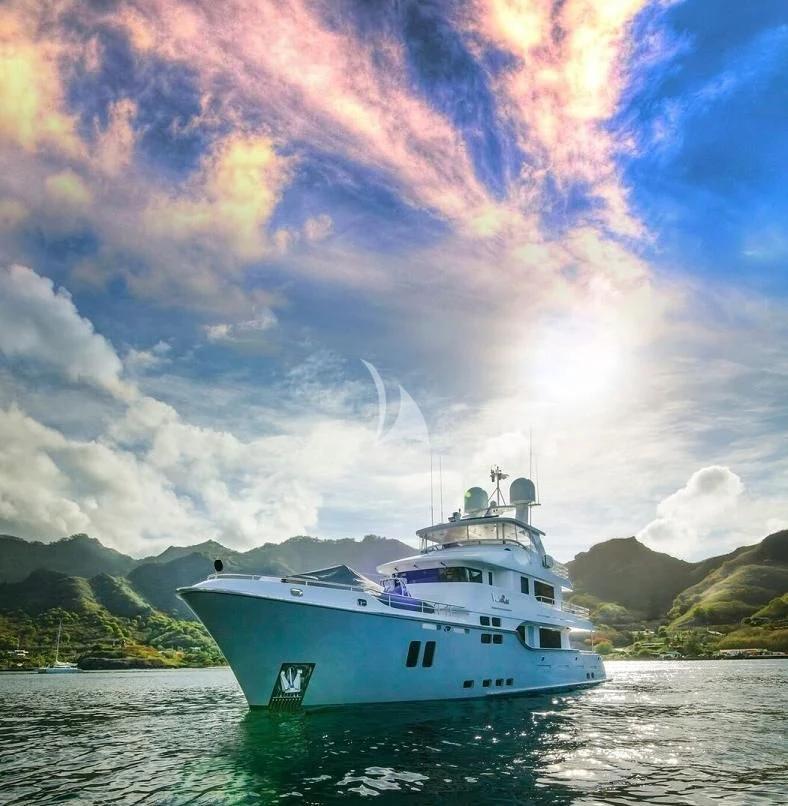 a boat in the water aboard VIVIERAE II Yacht for Sale