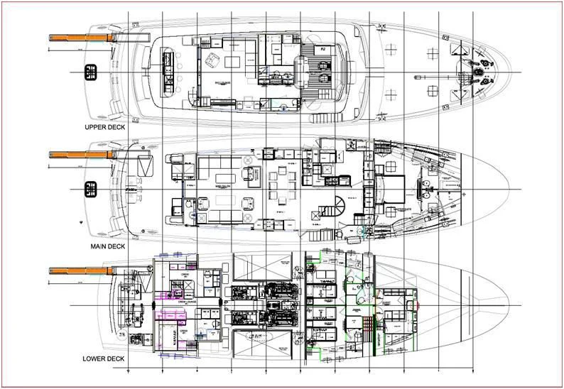 diagram, engineering drawing aboard VIVIERAE II Yacht for Sale