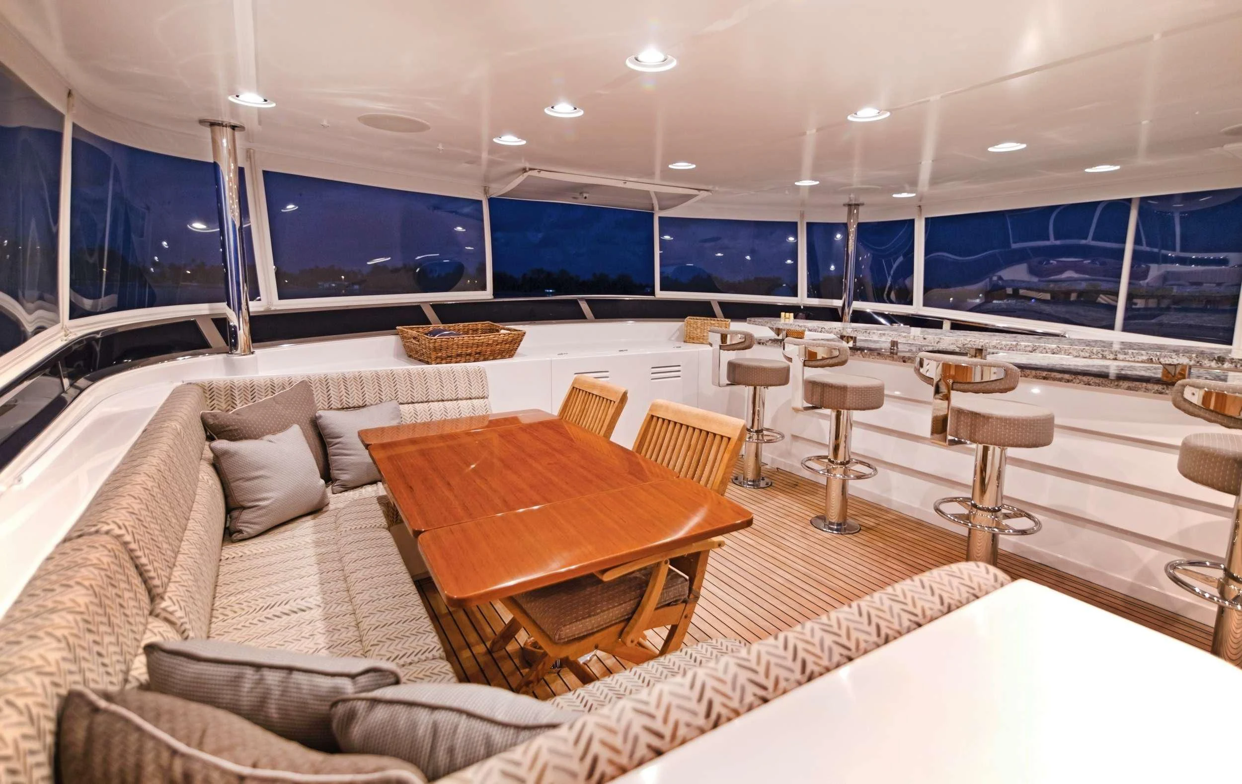 a room with a couch and a table aboard VIVIERAE II Yacht for Sale