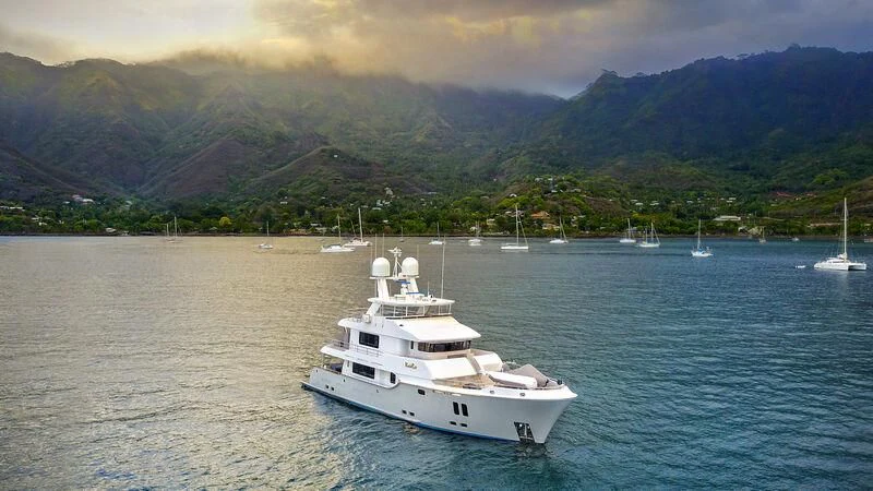a boat in the water aboard VIVIERAE II Yacht for Sale